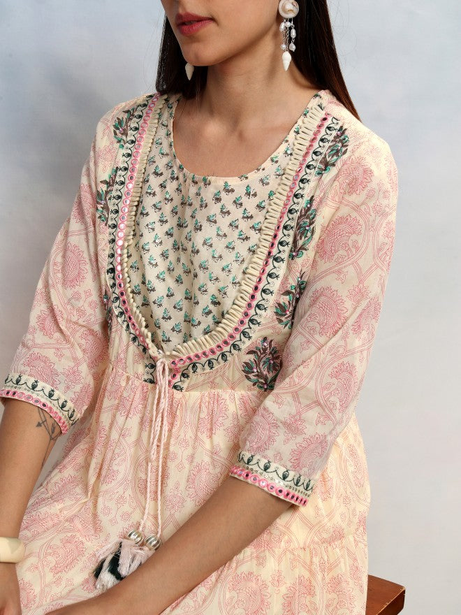 Vishudh Women Pink Printed Maxi Dress - Pink - Image 5