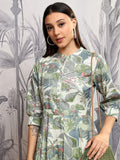 Vishudh Women Green Printed Shirt Dress - Green - Image 1