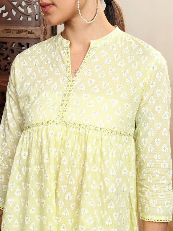 Vishudh Women Yellow Top With Trouser - Yellow - Image 5