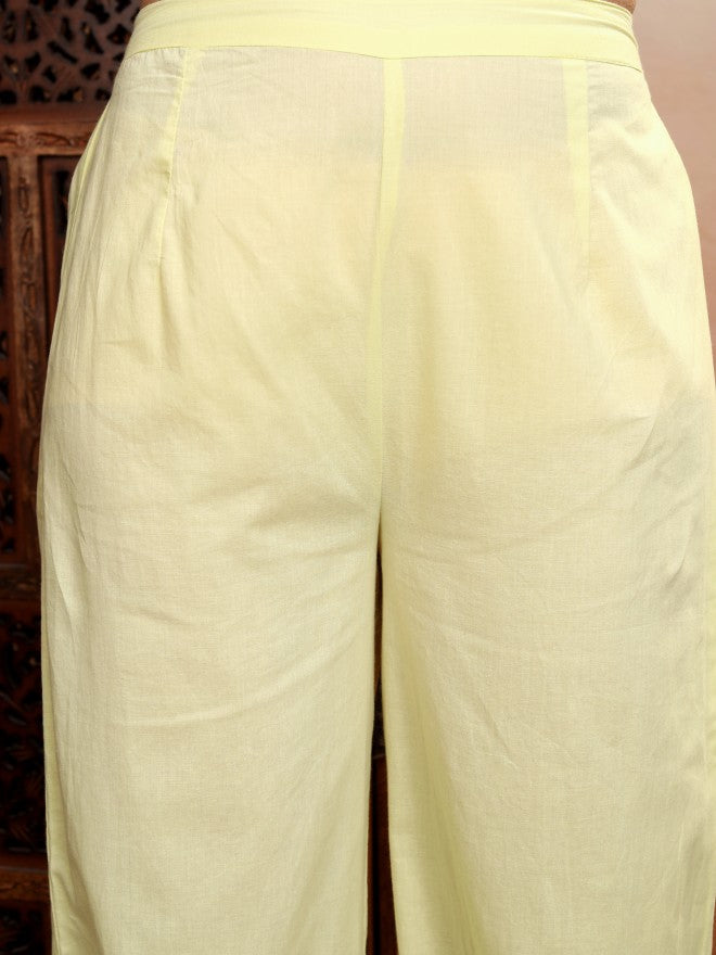 Vishudh Women Yellow Top With Trouser - Yellow - Image 7