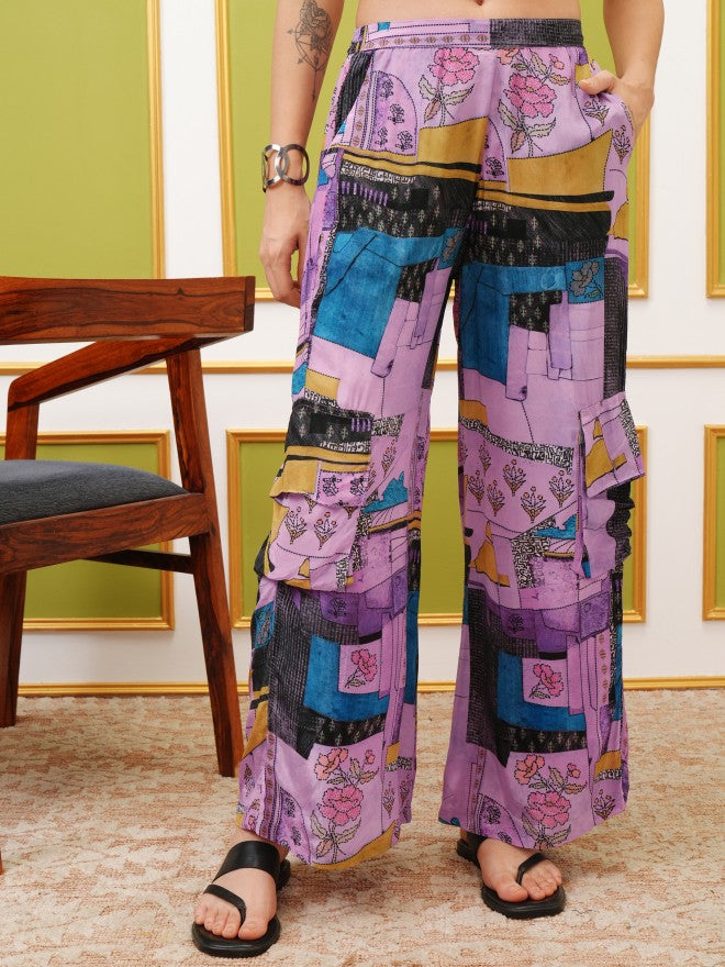 Vishudh Women Purple Top With Trouser - Purple - Image 7