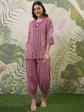 Vishudh Women Pink Top With Trouser - Pink - Image 1