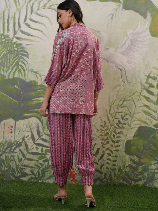 Vishudh Women Pink Top With Trouser - Pink - Image 3
