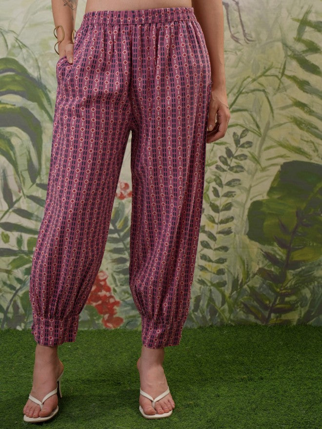Vishudh Women Pink Top With Trouser - Pink - Image 7