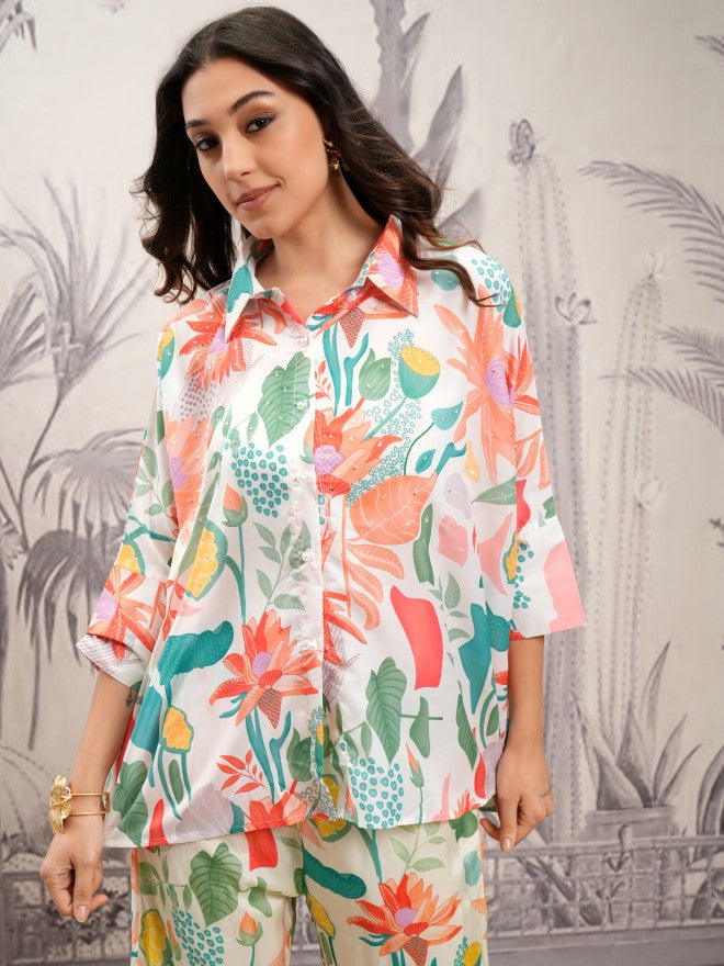 Vishudh Women Multi Shirt With Trouser - Multi - Image 1