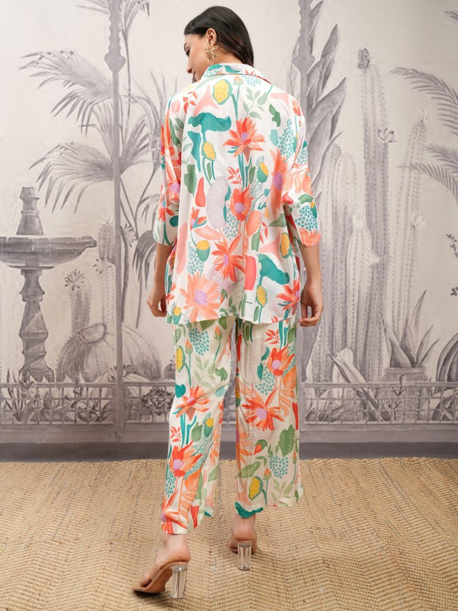 Vishudh Women Multi Shirt With Trouser - Multi - Image 3