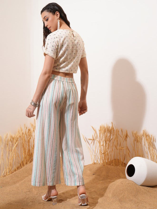 Vishudh Women Off White Top With Trouser - Off White - Image 3