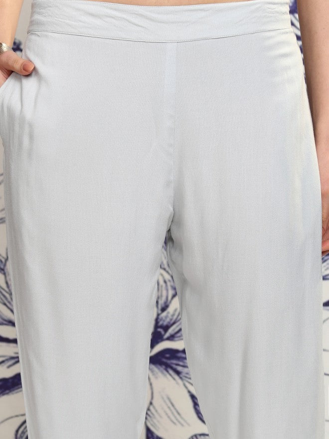Vishudh Women White Tunic With Trouser - White - Image 7