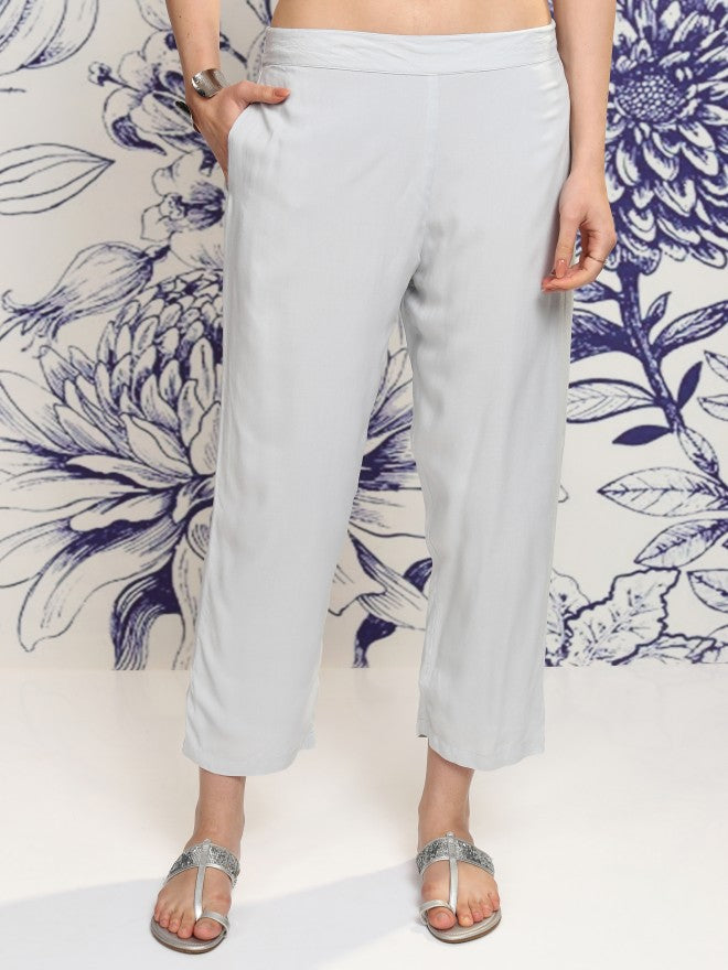 Vishudh Women White Tunic With Trouser - White - Image 8