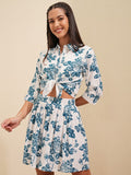 Vishudh Women Blue Shirt With Short - Blue - Image 1
