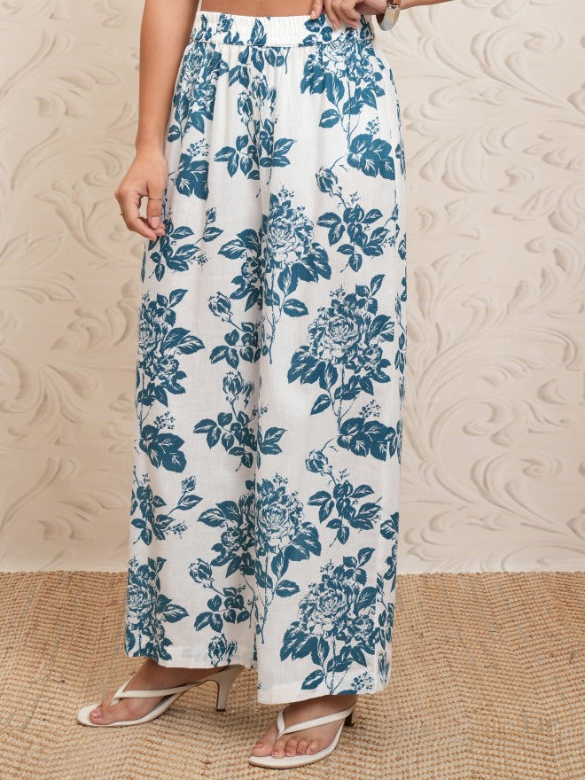 Vishudh Women White Top With Palazzos - White - Image 8