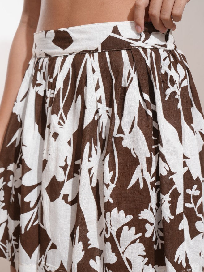 Vishudh Women Brown Shirt With Skirt - Brown - Image 8