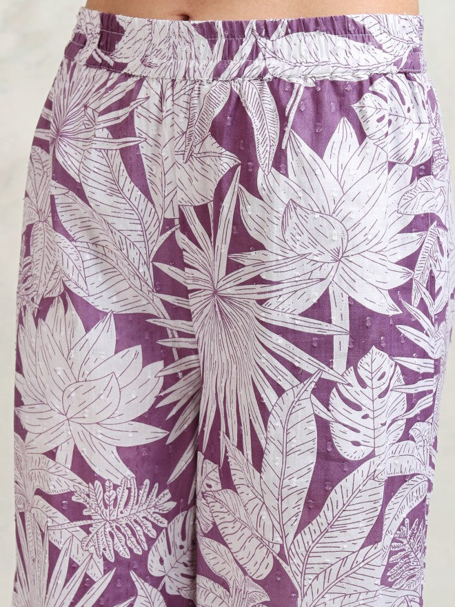 Vishudh Women Purple Shirt With Trouser - Purple - Image 8