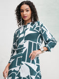 Vishudh Women Teal Tunic With Skirt - Teal - Image 1