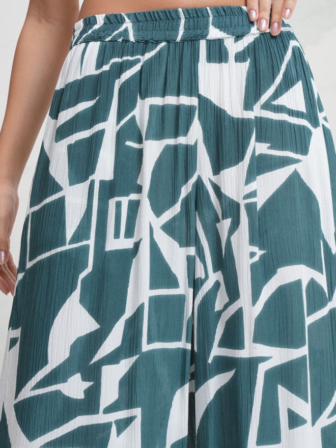 Vishudh Women Teal Tunic With Skirt - Teal - Image 8