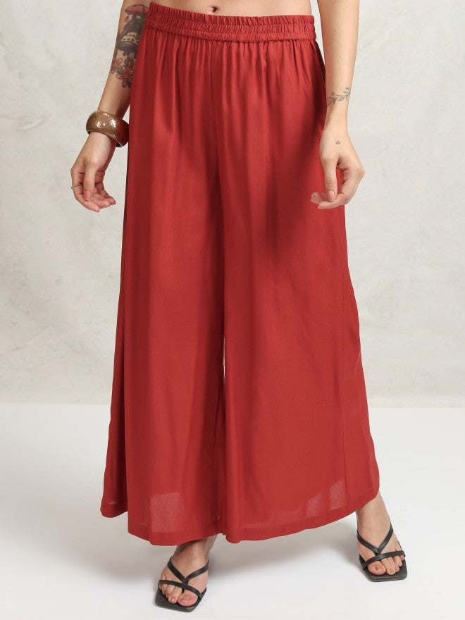 Vishudh Women Maroon Shirt With Trouser - Maroon - Image 7