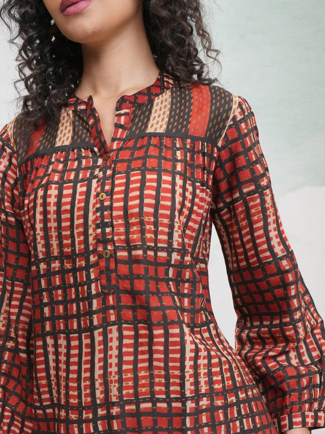 Vishudh Women Brown Tunic With Trouser - Brown - Image 5