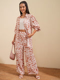 Vishudh Women Nude Shirt With Trouser - Nude - Image 1