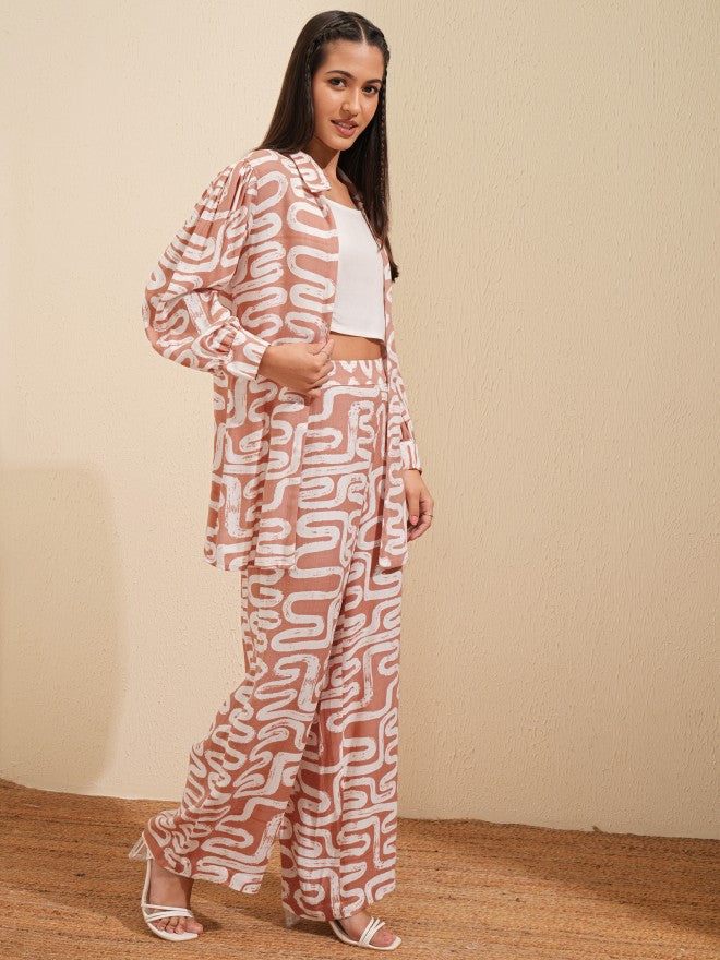 Vishudh Women Nude Shirt With Trouser - Nude - Image 2