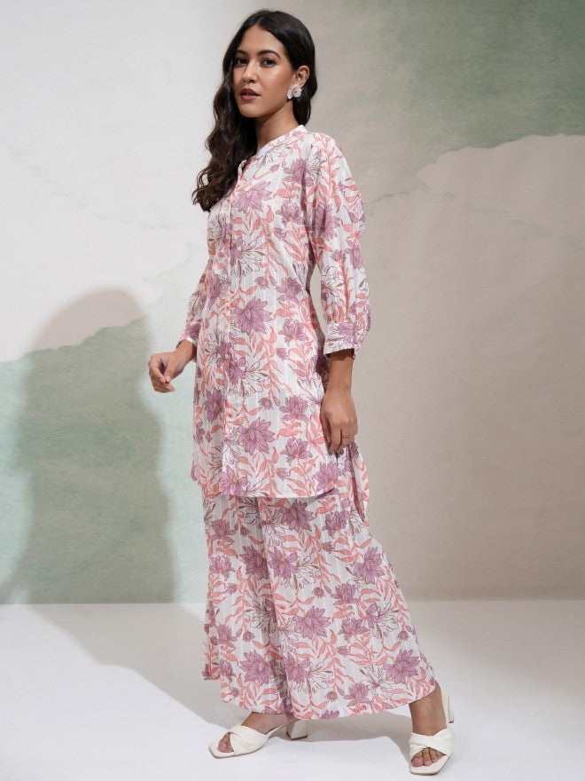 Vishudh Women White Top With Palazzos - White - Image 4