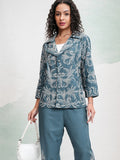 Vishudh Women Teal Blazer With Trouser - Teal - Image 1