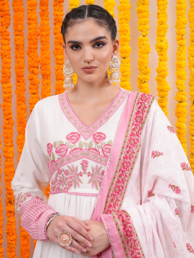 Vishudh women Pink Printed Maxi Dress - Pink - Image 6