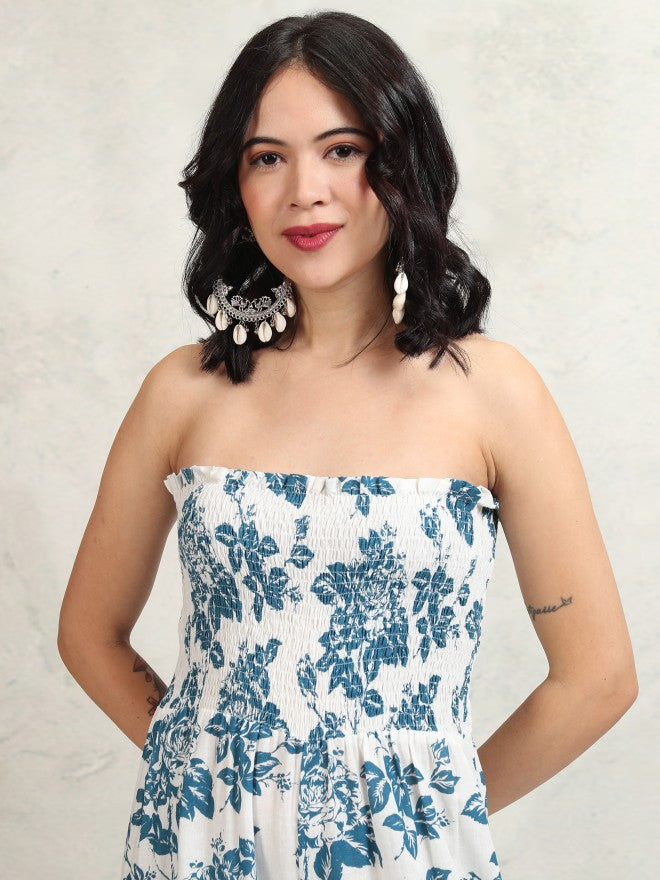 Vishudh Women White Printed Jumpsuit - White - Image 2