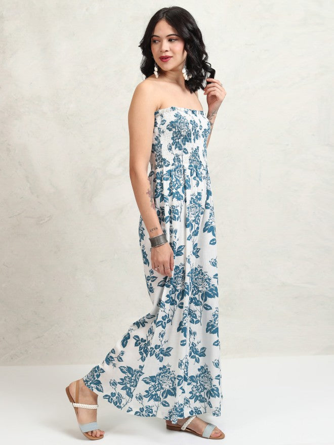 Vishudh Women White Printed Jumpsuit - White - Image 6