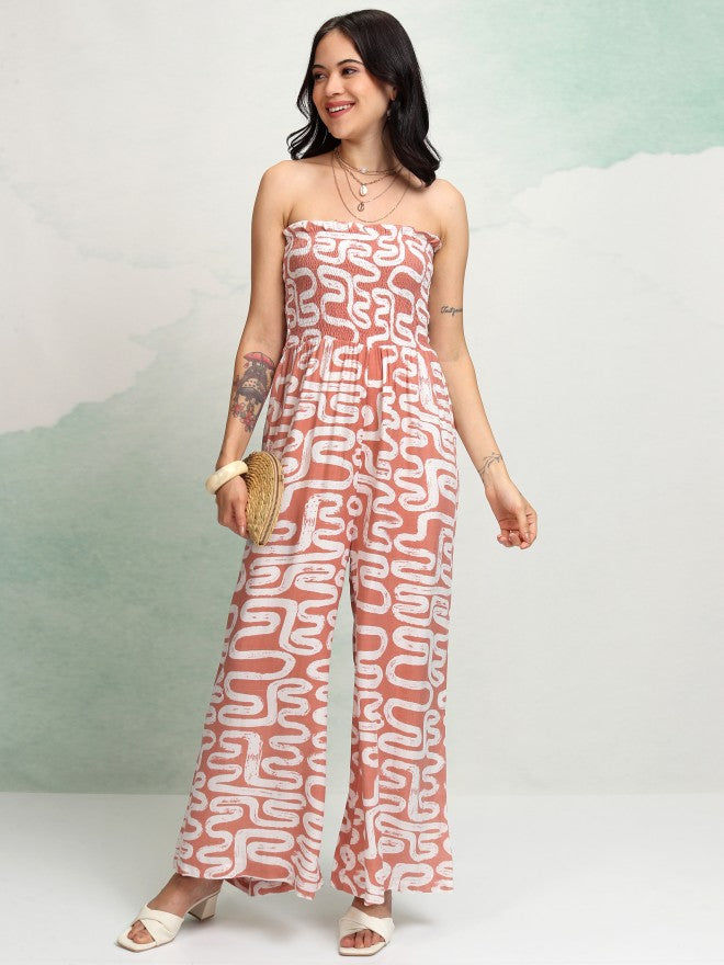Vishudh Women Pink Printed Jumpsuit - Pink - Image 2