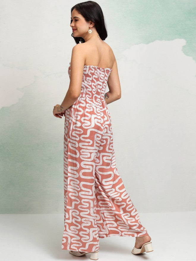 Vishudh Women Pink Printed Jumpsuit - Pink - Image 3