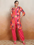 Vishudh Women Pink Printed Top With Trouser - Pink - Image 1