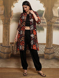 Vishudh Women Black Printed Top With Trouser - Black - Image 1