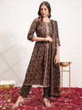 Vishudh Women Black Printed Kurta With Trouser And Dupatta - Black - Image 1