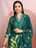 Vishudh Women Green Printed Kurta With Trousers And Dupatta - Green - Image 1