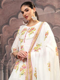 Vishudh Women White Printed Kurta With Sharara And Dupatta - White - Image 1