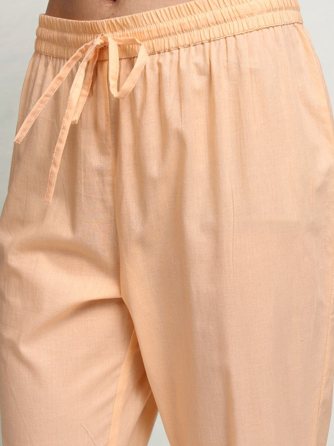 Vishudh Women Pink Embroidered Kurta With Trouser And Dupatta - Pink - Image 7