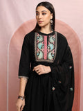 Vishudh Women Black Embroidered Kurta With Trouser And Dupatta - Black - Image 1