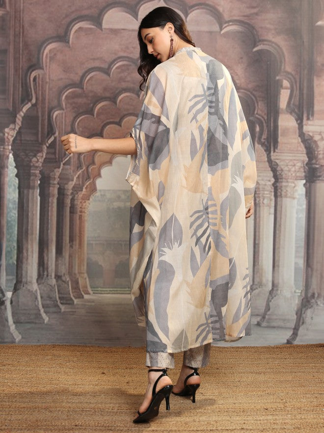 Vishudh Women Grey Printed Top With Trouser - Grey - Image 3