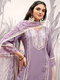 Vishudh Women Purple Embroidered Kurta With Trouser And Dupatta - Purple - Image 1