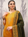 Vishudh Women Mustard Embroidered Kurta With Trouser And Dupatta - Mustard - Image 1