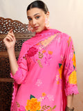 Vishudh Women Pink Printed Kurta With Trouser And Dupatta - Pink - Image 1