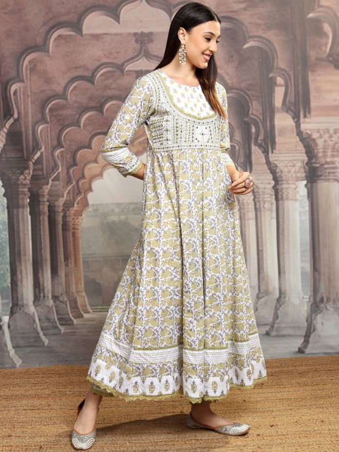Vishudh Women Green Embroidered Kurta With Trouser And Dupatta - Green - Image 6
