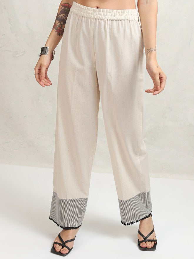 Vishudh Women White Embroidered Kurta With Trouser - White - Image 7