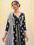 Vishudh Women Black Embroidered Kurta With Trouser And Dupatta - Black - Image 1