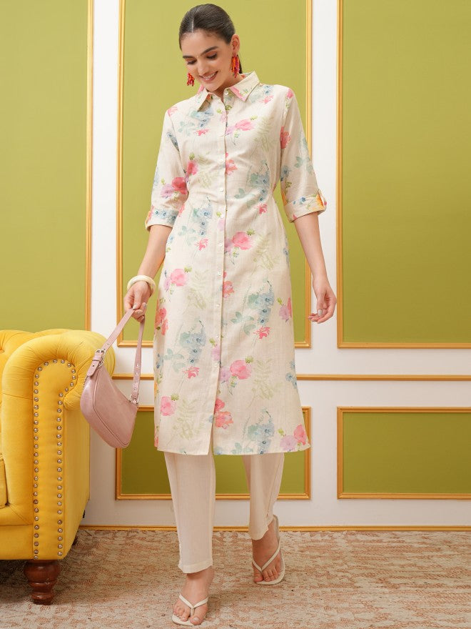Vishudh Women Multi Printed Straight Kurta - Multi - Image 1