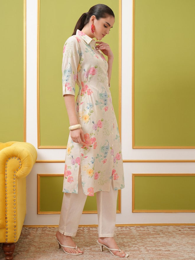 Vishudh Women Multi Printed Straight Kurta - Multi - Image 4