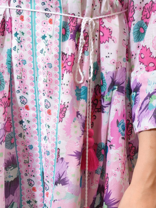 Vishudh women White Printed Shirt Dress - White - Image 7