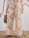 Vara By Vishudh Women Off White Printed Wide Leg Plazzo - Off White - Image 1