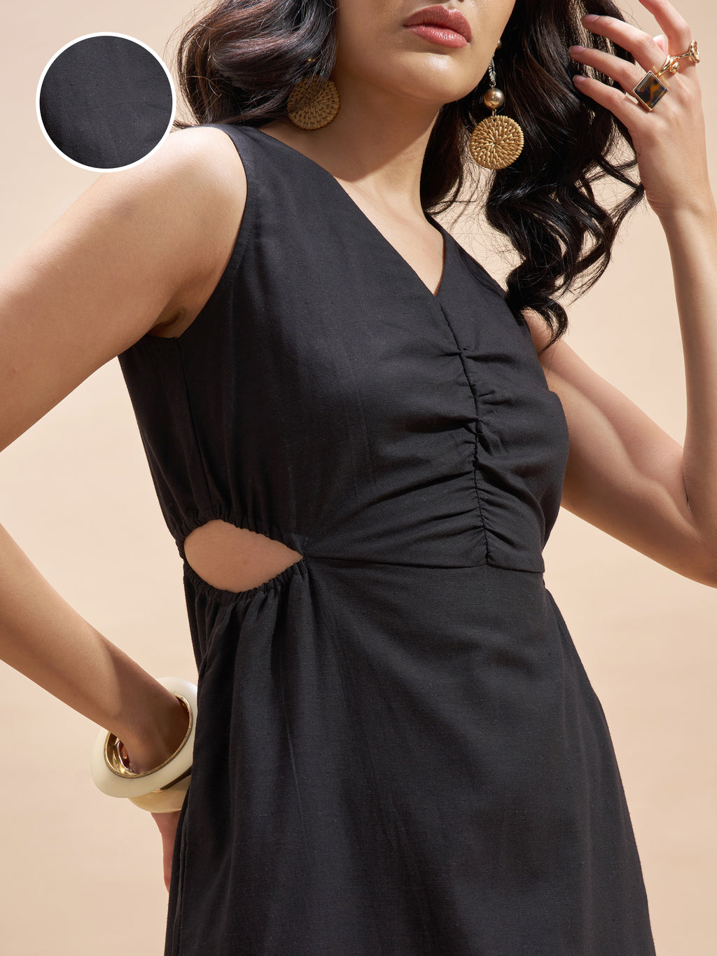 Vara By Vishudh Women Black Embroidered Maxi Dress - Black - Image 5