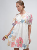 Vara By Vishudh Women Off White Printed Fit and FlareDress - Off White - Image 1